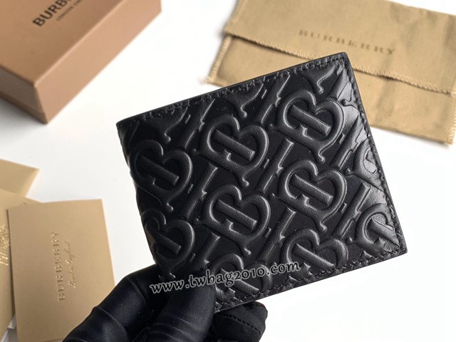 Burberry專門店新款短夾TB壓花專屬標識皮革雙折錢夾 巴寶莉男士短夾 yxb1086